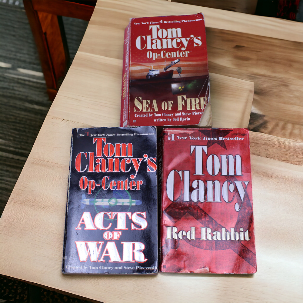 Tom Clancy Lot of 3 Paperback Books Red Rabbit, Sea of Fire, Acts of War